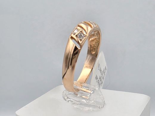 Gold ring with zircon, 2.33 g, size 17.5