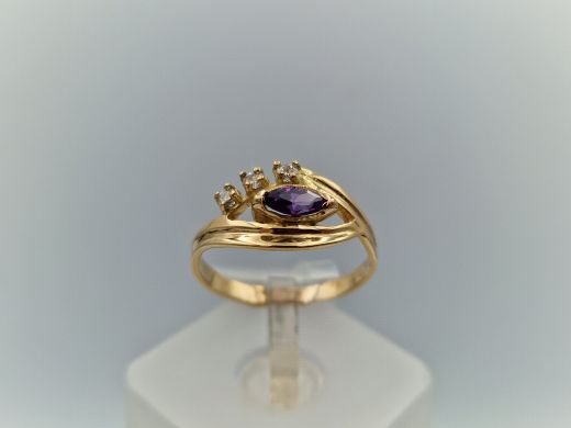 Zelta gredzens ar cirkoniju, 2.05 g, izm. 16.5