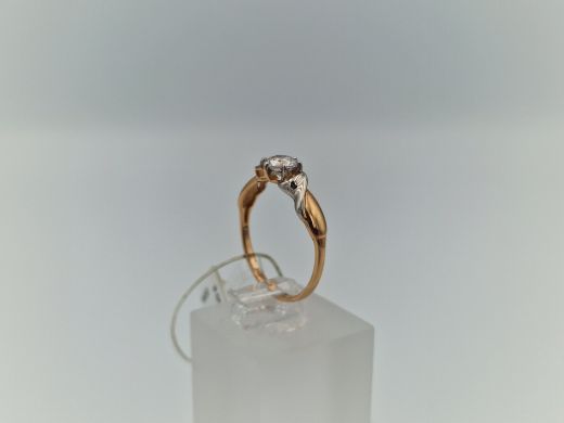 Zelta gredzens ar cirkoniju, 1.46 g, izm. 17