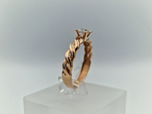 Zelta gredzens ar cirkoniju, 2.11 g, izm. 18