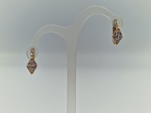 Zelta auskari ar cirkoniju, 1.42 g