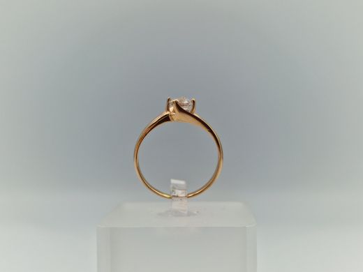 Zelta gredzens ar cirkoniju, 2.08 g, izm. 17