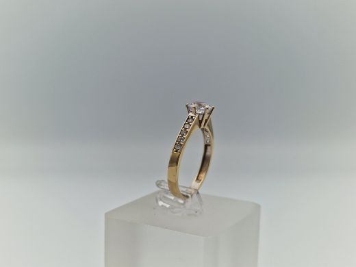 Zelta gredzens ar cirkoniju, 2.24 g, izm. 17.5