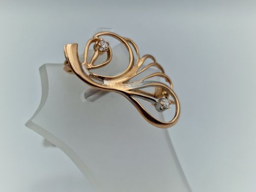 Zelta broša ar cirkoniju, 2.30 g