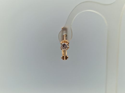 Золотые серьги с цирконом, 2.62 г