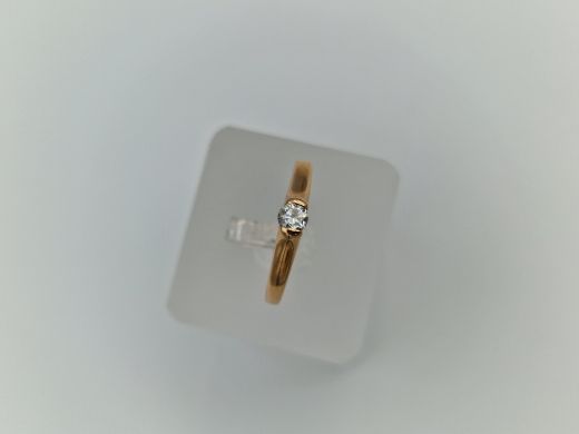 Zelta gredzens ar cirkoniju, 1.71 g, izm. 17.5