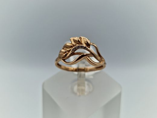 Золотое кольцо с цирконом, 1.6 г, разм. 16.5