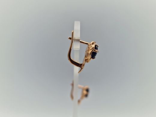 Золотые серьги с сапфиром, 4.55 г