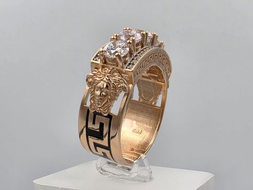 Gold ring with zircon, 9.27 g, size 20.5