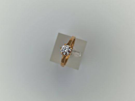 Zelta gredzens ar cirkoniju, 2.05 g, izm. 16.5