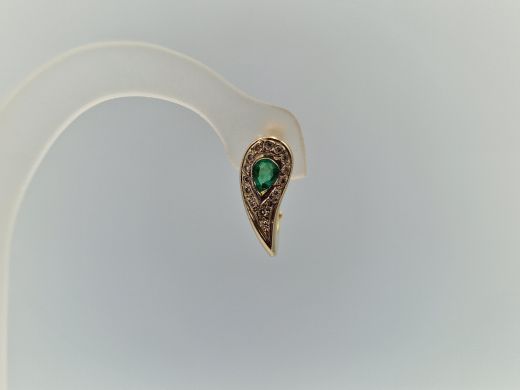 Zelta auskari ar briljantu, 4.2 g