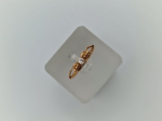 Zelta gredzens ar cirkoniju, 1.74 g, izm. 16.5