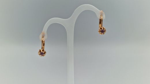 Zelta auskari ar cirkoniju, 3.07 g