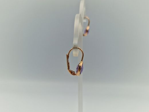 Zelta auskari ar ametistu, 2.23 g