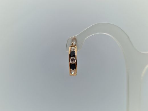 Золотые серьги с цирконом, 1.37 г