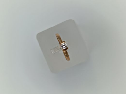 Zelta gredzens ar cirkoniju, 1.27 g, izm. 17.5