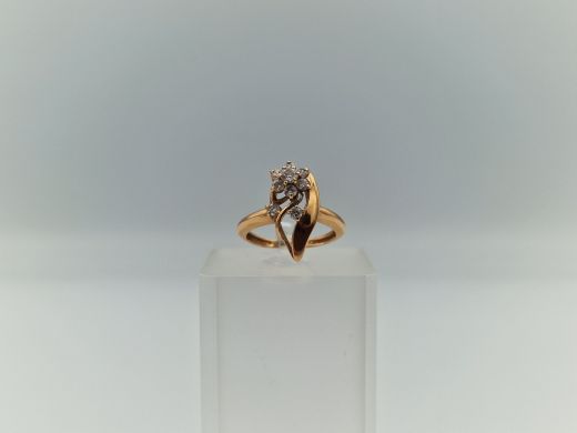 Zelta gredzens ar cirkoniju, 2.31 g, izm. 16