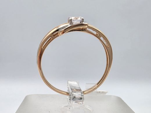 Zelta gredzens ar cirkoniju, 1.5 g, izm. 17