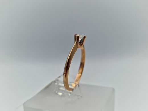 Zelta gredzens ar cirkoniju, 1.69 g, izm. 17.5