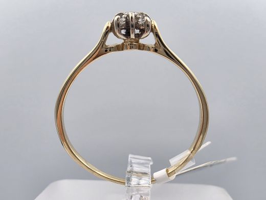 Gold ring with diamond, 1.88 g, size 18.5