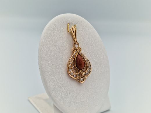 Zelta kulons ar cirkoniju, 3.79 g