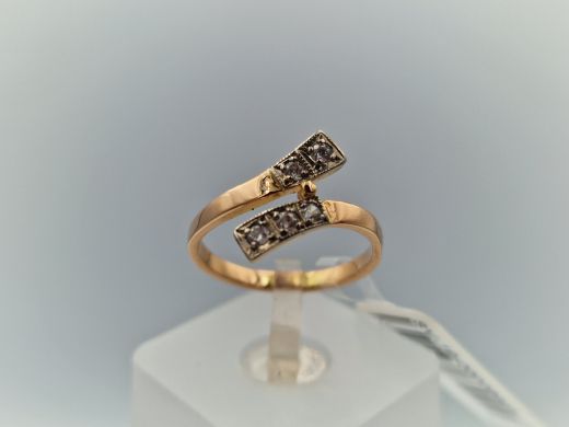 Zelta gredzens ar cirkoniju, 2.35 g, izm. 17