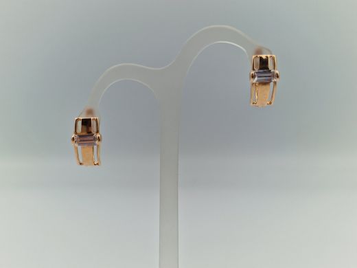 Золотые серьги с цирконом, 2.9 г