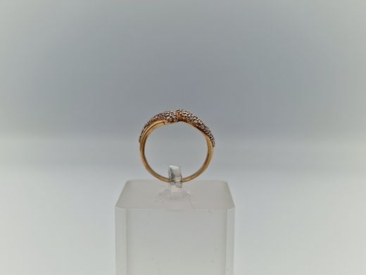 Zelta gredzens ar cirkoniju, 2.71 g, izm. 17.5