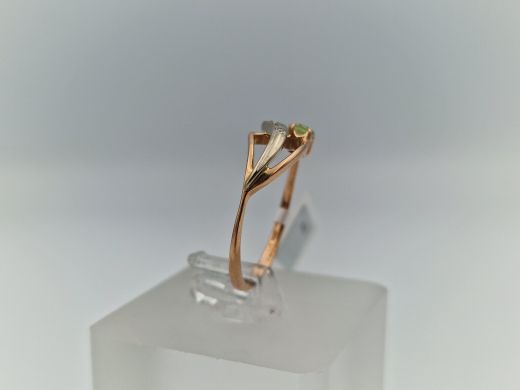 Zelta gredzens ar peridotu, 1.74 g, izm. 17