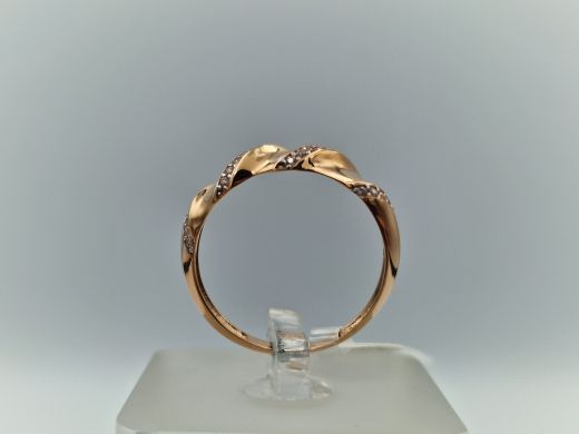 Zelta gredzens ar cirkoniju, 2.4 g, izm. 19