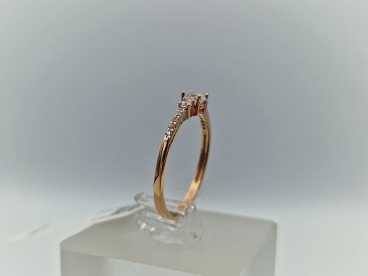 Zelta gredzens ar cirkoniju, 1.39 g, izm. 17.5