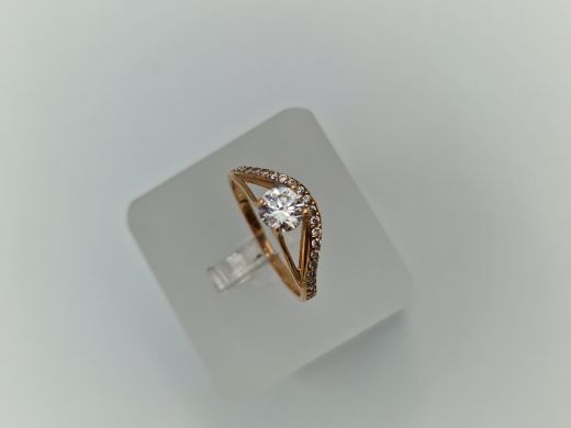 Zelta gredzens ar cirkoniju, 1.47 g, izm. 15.5