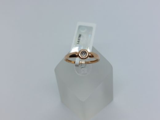 Zelta gredzens ar briljantu, 1.11 g, izm. 17