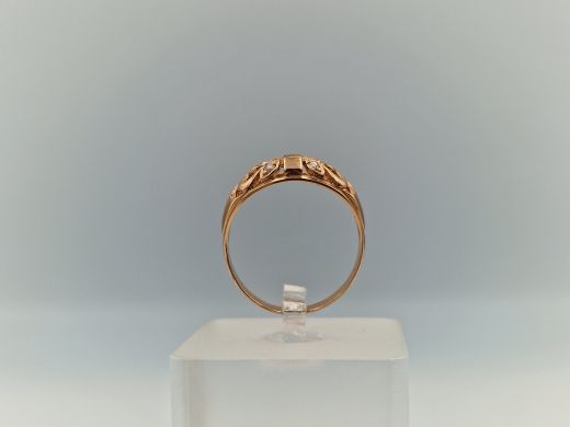 Zelta gredzens ar cirkoniju, 2.72 g, izm. 19