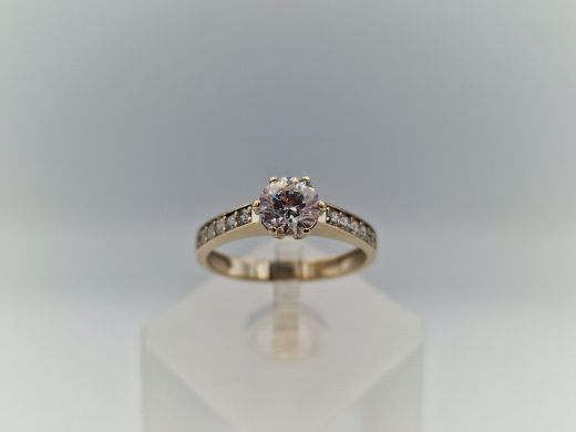 Zelta gredzens ar cirkoniju, 2.18 g, izm. 16.2