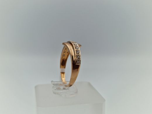 Zelta gredzens ar briljantiem, 2.53 g, izm. 18.5