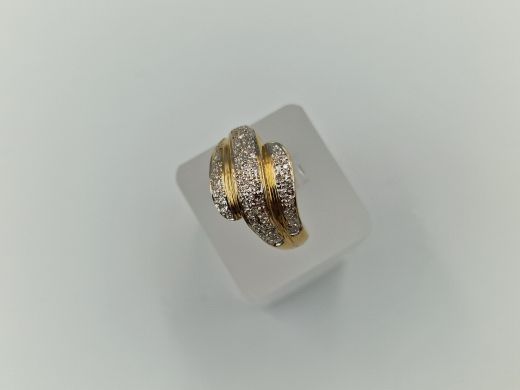 Zelta gredzens ar briljantu, 6.9 g, izm. 18.8