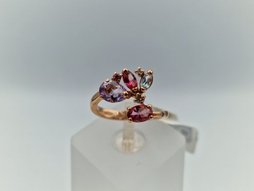 Zelta gredzens ar briljantu, 3.2 g, izm. 16.5