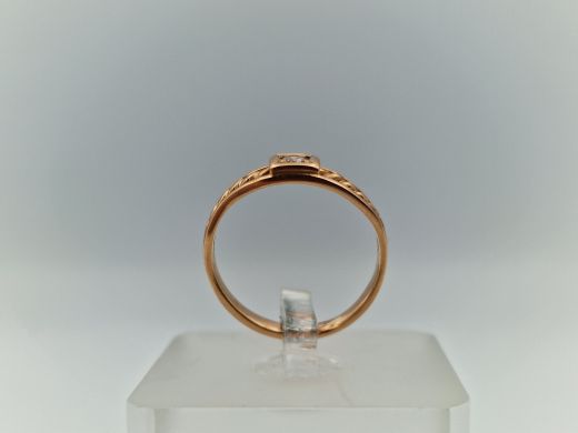 Zelta gredzens ar cirkoniju, 2.05 g, izm. 16.5