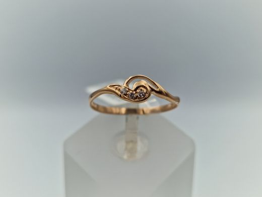 Zelta gredzens ar cirkoniju, 1.07 g, izm. 18.5