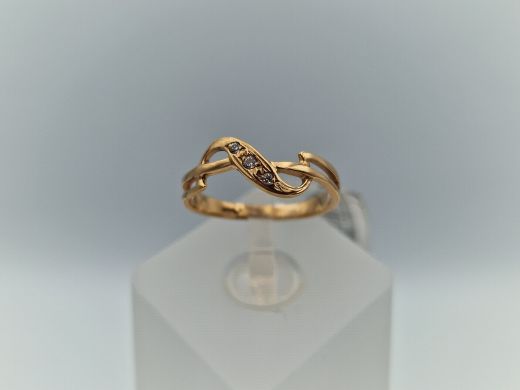 Zelta gredzens ar cirkoniju, 1.47 g, izm. 15.5