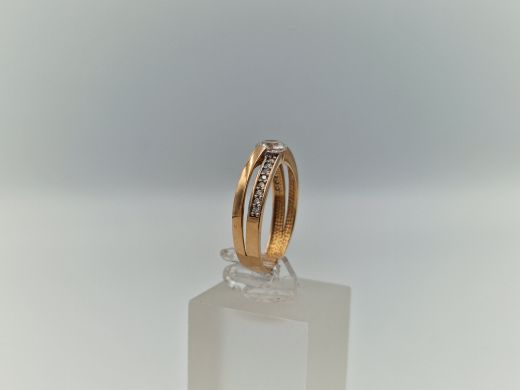 Zelta gredzens ar cirkoniju, 2.01 g, izm. 16.5