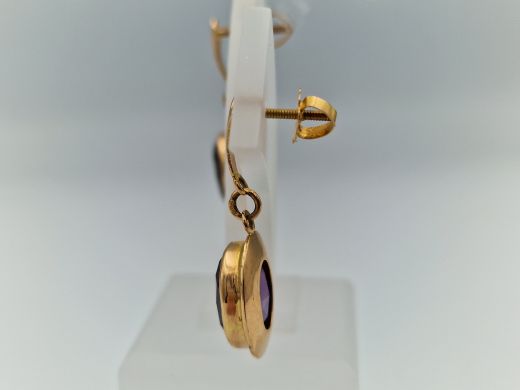 Золотые серьги с кораллом, 6.03 г