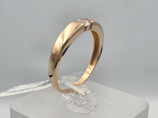 Gold ring with zircon, 1.90 g, size 18.5