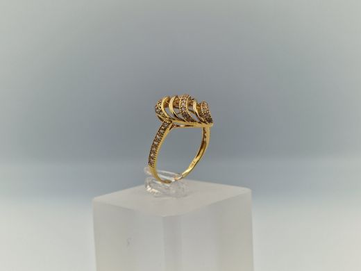 Zelta gredzens ar cirkoniju, 2.5 g, izm. 17.6