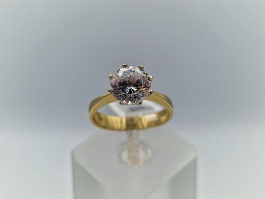 Zelta gredzens ar cirkoniju, 3.54 g, izm. 17.5