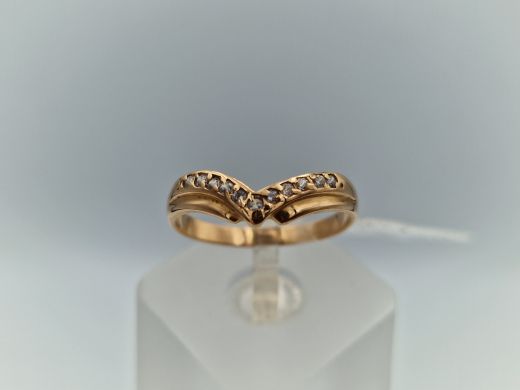 Zelta gredzens ar cirkoniju, 2.23 g, izm. 19