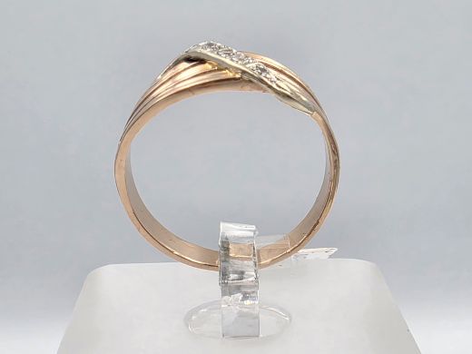 Gold ring with zircon, 3.11 g, size 17.5