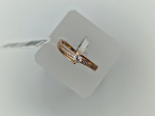 Zelta gredzens ar cirkoniju, 1.18 g, izm. 17