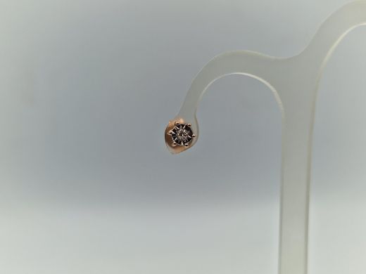 Zelta auskari ar briljantu, 1.03 g